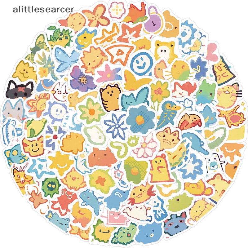 Set 100 Nhãn Dán Graffiti Nhiều Màu Dễ Thương Trang Trí Vali / Laptop / Cốc Nước