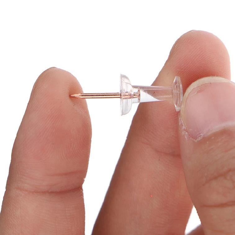 New 100pcs Transparent Rose Gold Push Pins Thumb Board Pins Drawing Wall Tacks