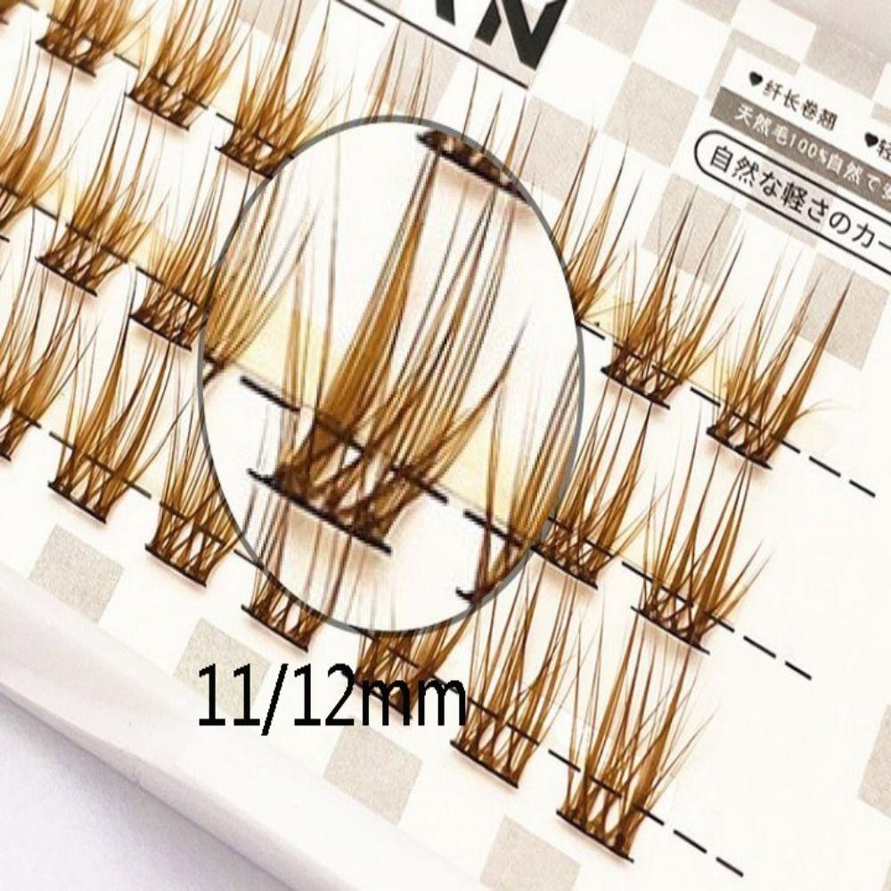 Lông mi cá nhân nhiều màu, lông mi kéo dài lông mi màu nâu tự nhiên, cụm lông mi 11 / 12mm lông mi giả kéo dài tự nhiên phụ nữ