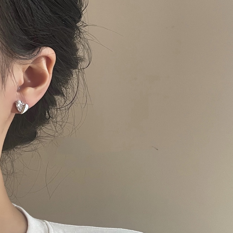 Bông Tai Mạ Bạc 925 Hình Giọt Nước Đính Kim Cương Nhân Tạo Thời Trang