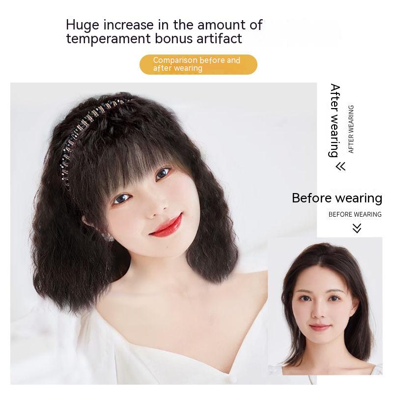 Tóc Mái Giả Màu Trắng Đính Đá Thời Trang Cho Nữ