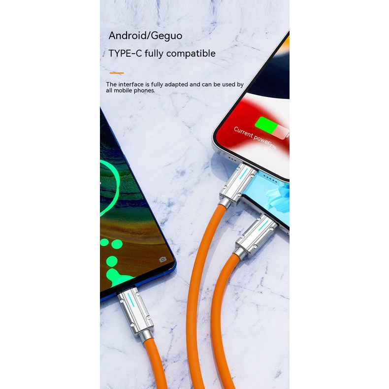 Dây Cáp Sạc Nhanh / Truyền Dữ Liệu 2 Trong 3 Bằng Hợp Kim Kẽm TPE Dày Dặn Đa Năng Dành Cho iPhone Type C Micro USB
