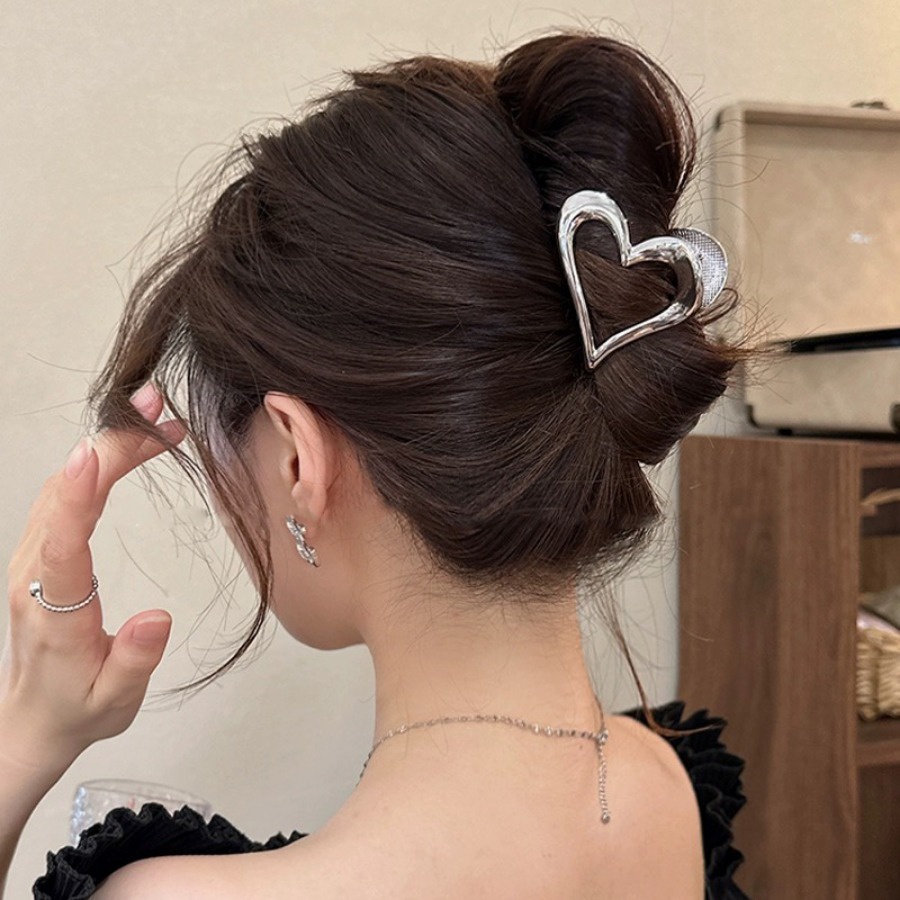 Kẹp Tóc Kim Loại Hình Hoa / Nơ Đính Ngọc Trai Thời Trang Hàn Quốc