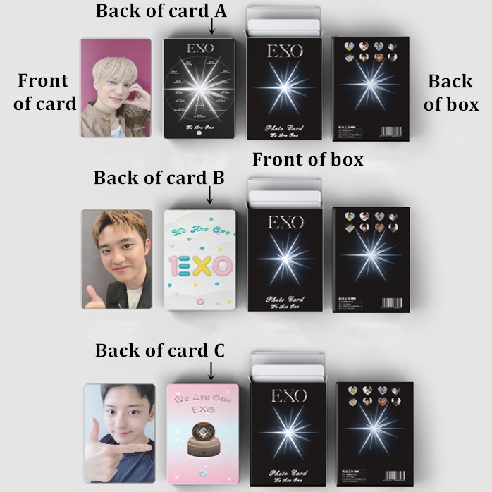 50pcs/box EXO BAEKHYUN WONYOUNG KARINA Photocards Album Laser Lomo Cards Kpop Postcards LETAOTAO2023