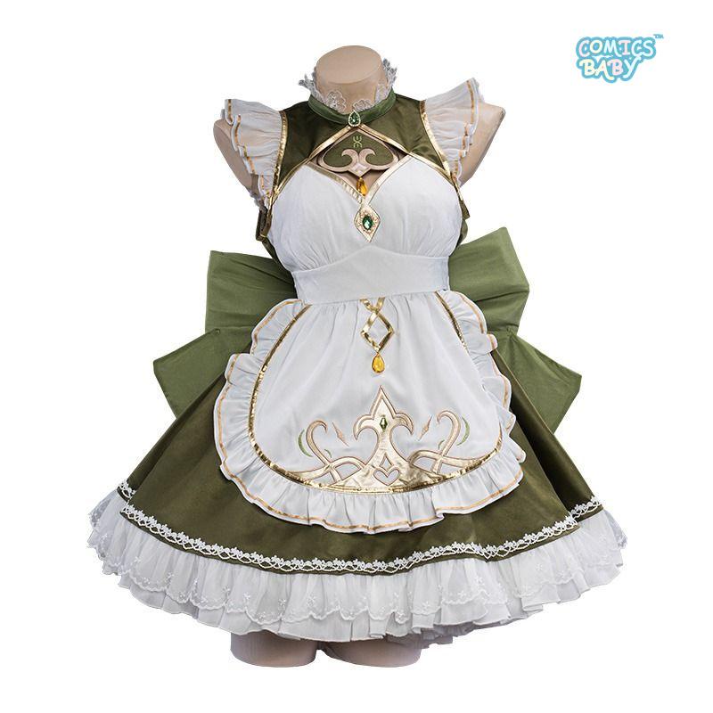 Genshin Impact Nahida Grass God Cosplay Costume Anime game Cute Maid lovely Dress