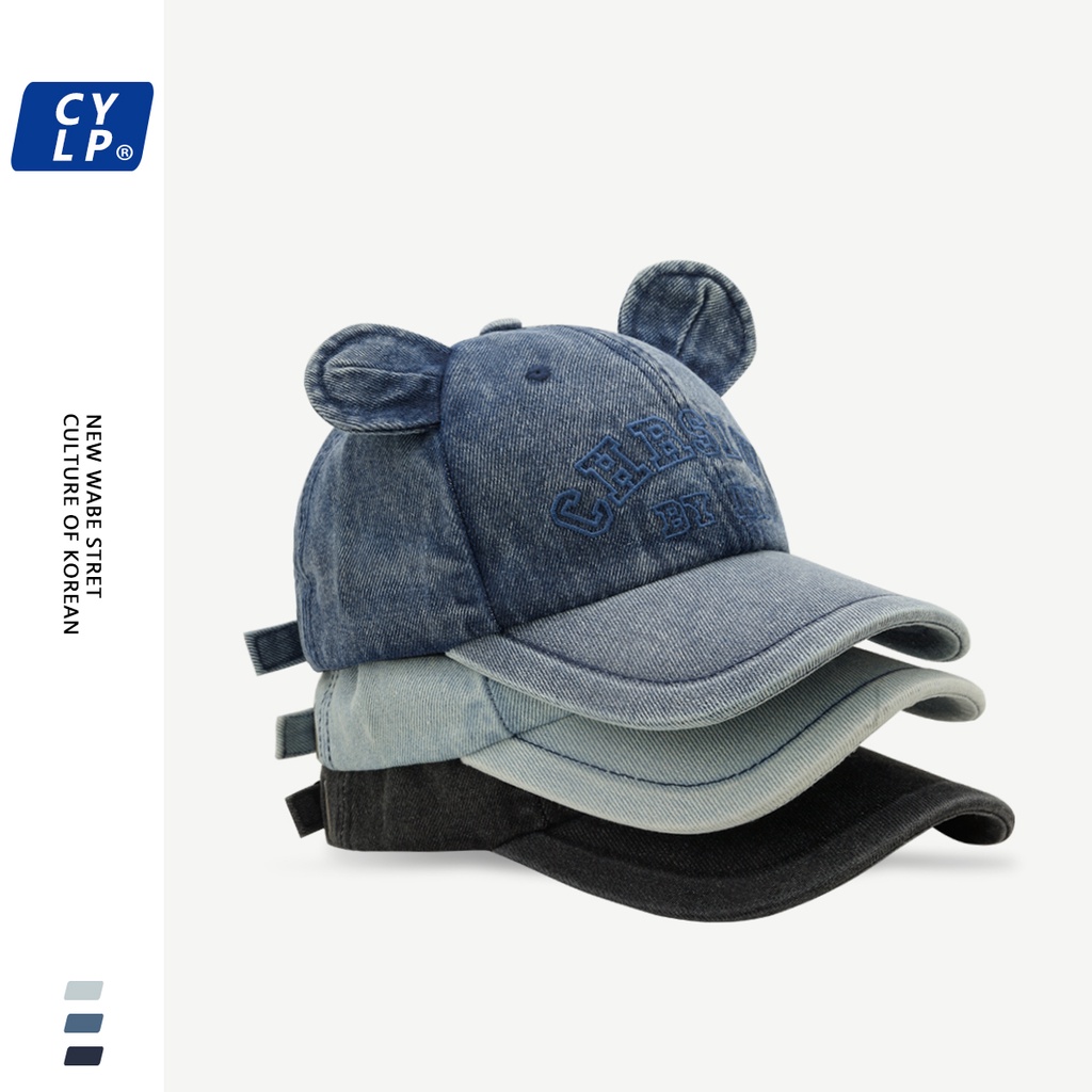 Mũ Lưỡi Trai Denim Thêu Chữ Phong Cách Hàn Quốc Dễ Thương Chất Lượng Cao