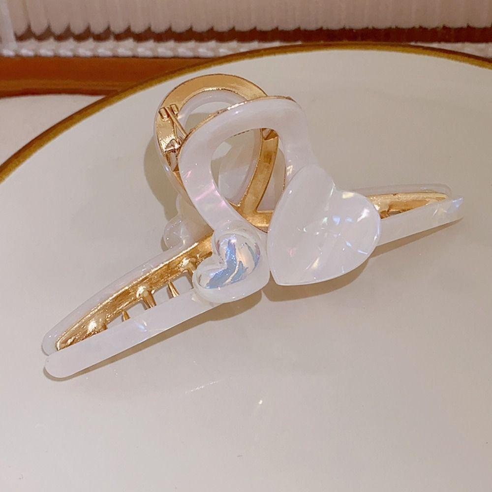 Kẹp Tóc Hình Trái Tim Acetic Acid Nhiều Màu Phong Cách Hàn Quốc Dễ Thương