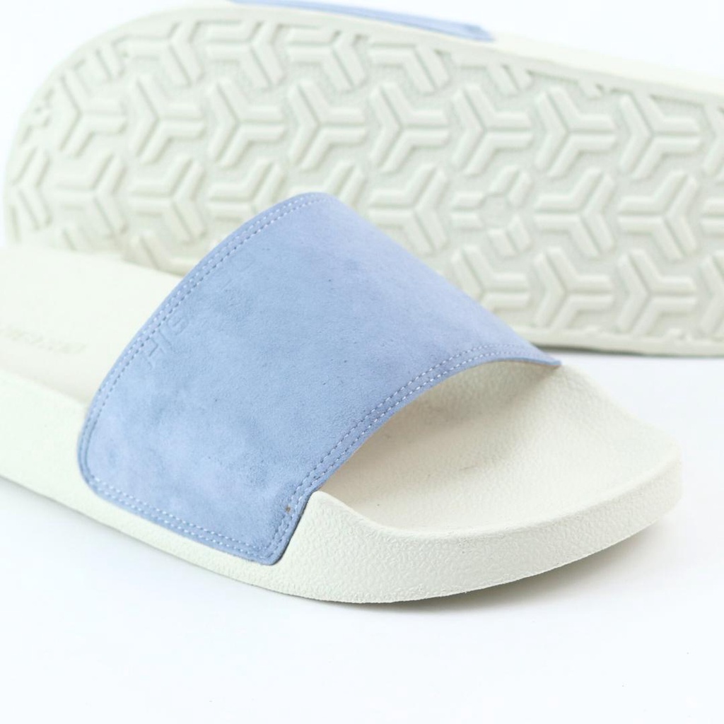 Dép quai ngang slipper Xanh dương da cừu nam, nữ  HISHOO siêu nhẹ da cừu thời trang size 35-46 U444