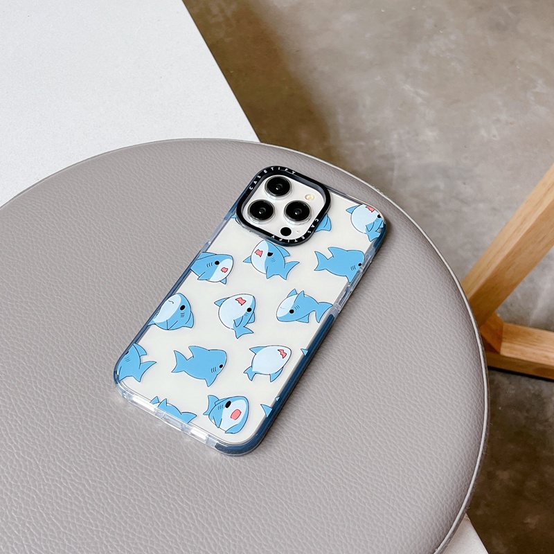 Casetify Ốp Điện Thoại tpu silicone Mềm Hình Cá Mập Xanh Cho iphone 14 15 12 13 pro max
