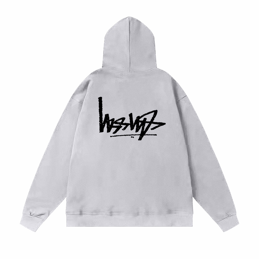 Stussy ss23 áo len trùm đầu in chữ logo ngược có sẵn trong kho dành cho nam và nữ có cùng kiểu dáng