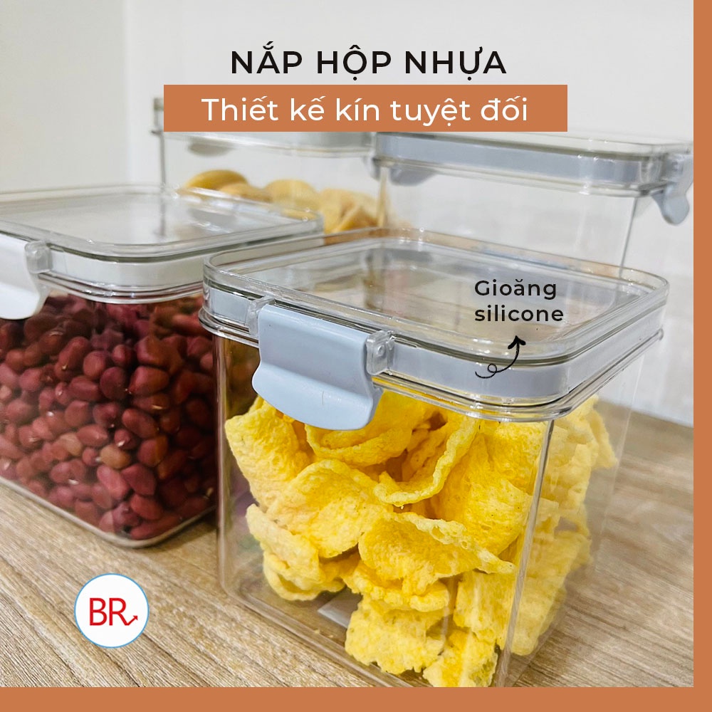 Hộp đựng thực phẩm đồ khô, ngũ cốc trái cây sấy, sữa bột Hokori Việt Nhật,Hộp bảo quản đồ ăn trong suốt nắp kín