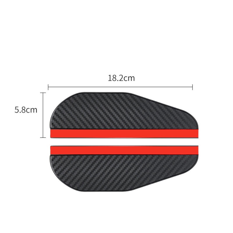 Set 2 Tấm Chắn Mưa Kiểu Lông Mày Bằng Sợi Carbon Cho Gương Chiếu Hậu Xe Hơi