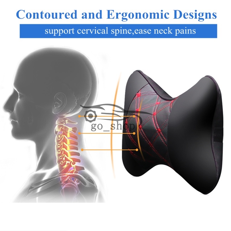 Gối Tựa Đầu Bằng Da PU Thoáng Khí Cho Ghế Ngồi Xe Hơi
