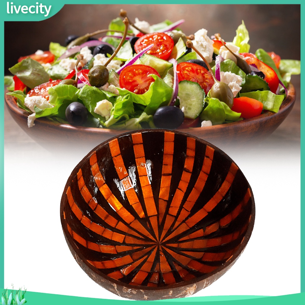 Bát gáo dừa nhiều màu súp salad mì hộp đựng trái cây thủ công mỹ nghệ