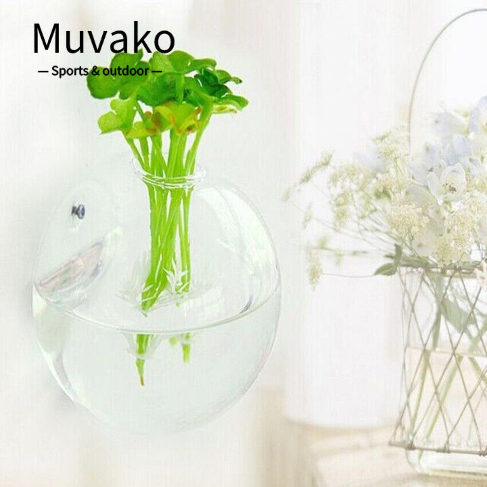 Muvako Bình Hoa Thủy Tinh Trong Suốt Độ Bền Cao Treo Tường Trang Trí Bể Cá