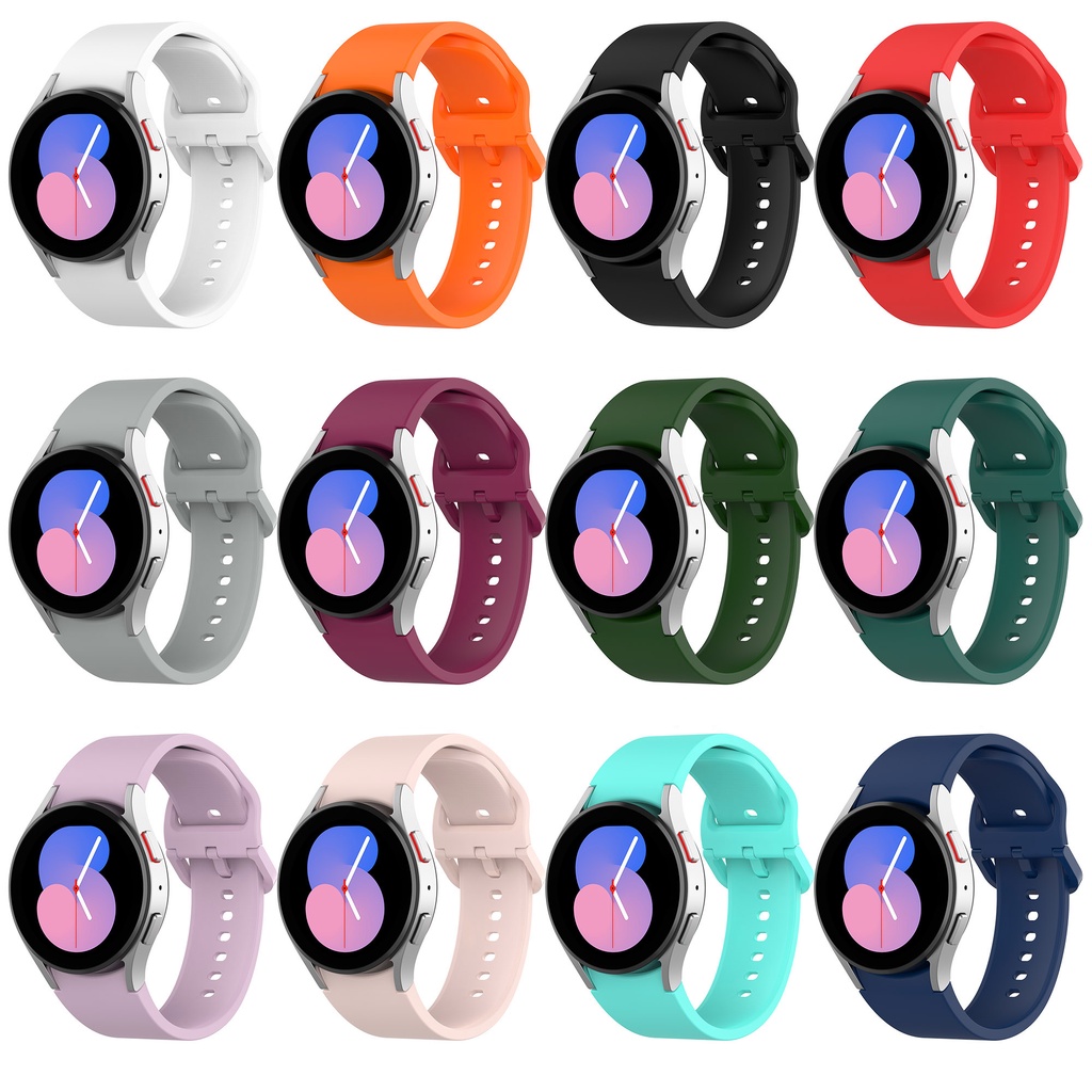 Dây đeo đồng hồ silicon 20mm cho samsung galaxy watch 6 5 4 40 / 44mm watch5 pro 45mm watch4 classic 42 / 46mm bracelet strap watchband