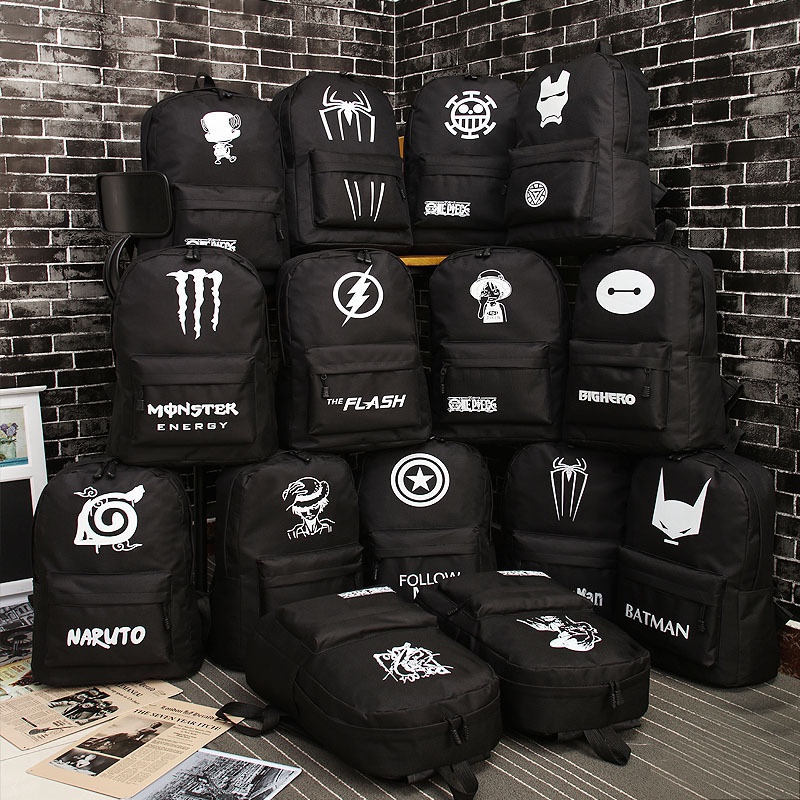 Balo Nam Nữ Đi Học， Hình Mắt Phát Sáng， Phiên Bản Hàn Mới Của Đôi Nam Nữ Đêm Ánh Sáng Hai Vai Túi Học Sinh Trung Học Cơ Sở Túi Vải Cho Cậu Bé Đi Du Lịch Giải Trí Ba Lô