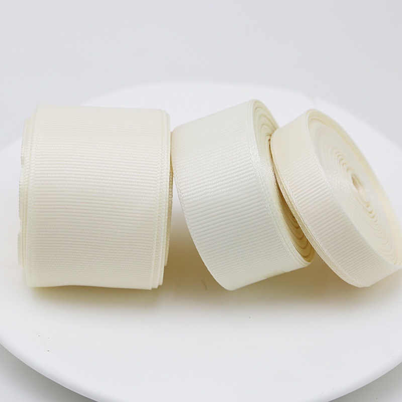 (10meters / Cuộn) ruy băng grosgrain màu be với độ rộng và kiểu dáng tươi khác nhau được sử dụng cho bó hoa cưới mũ mặt trời trang trí vành mảnh nhỏ