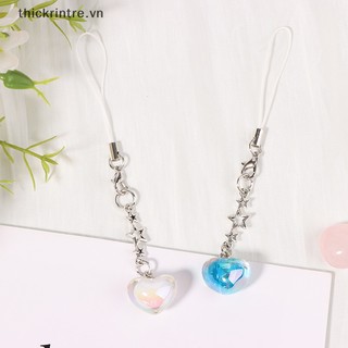 Thi thời trang y2k heart star điện thoại di động dây buộc tối giản dễ thương dây đeo điện thoại di động móc khóa trang trí mặt dây chuyền vn