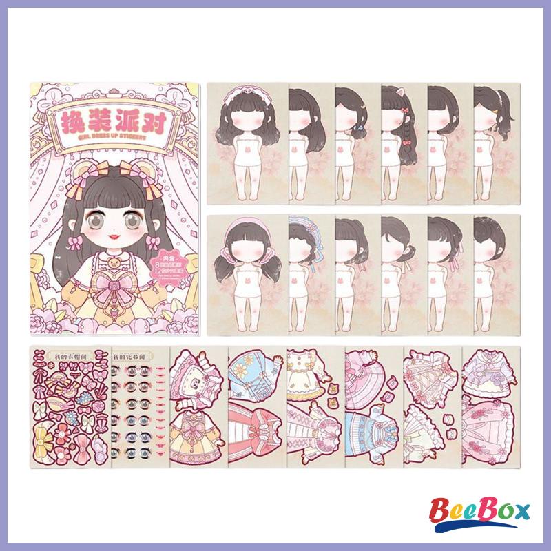 Bộ sticker Búp Bê Mặc Trang Phục diy Sáng Tạo Giáo Dục Cho Bé 3 Tuổi