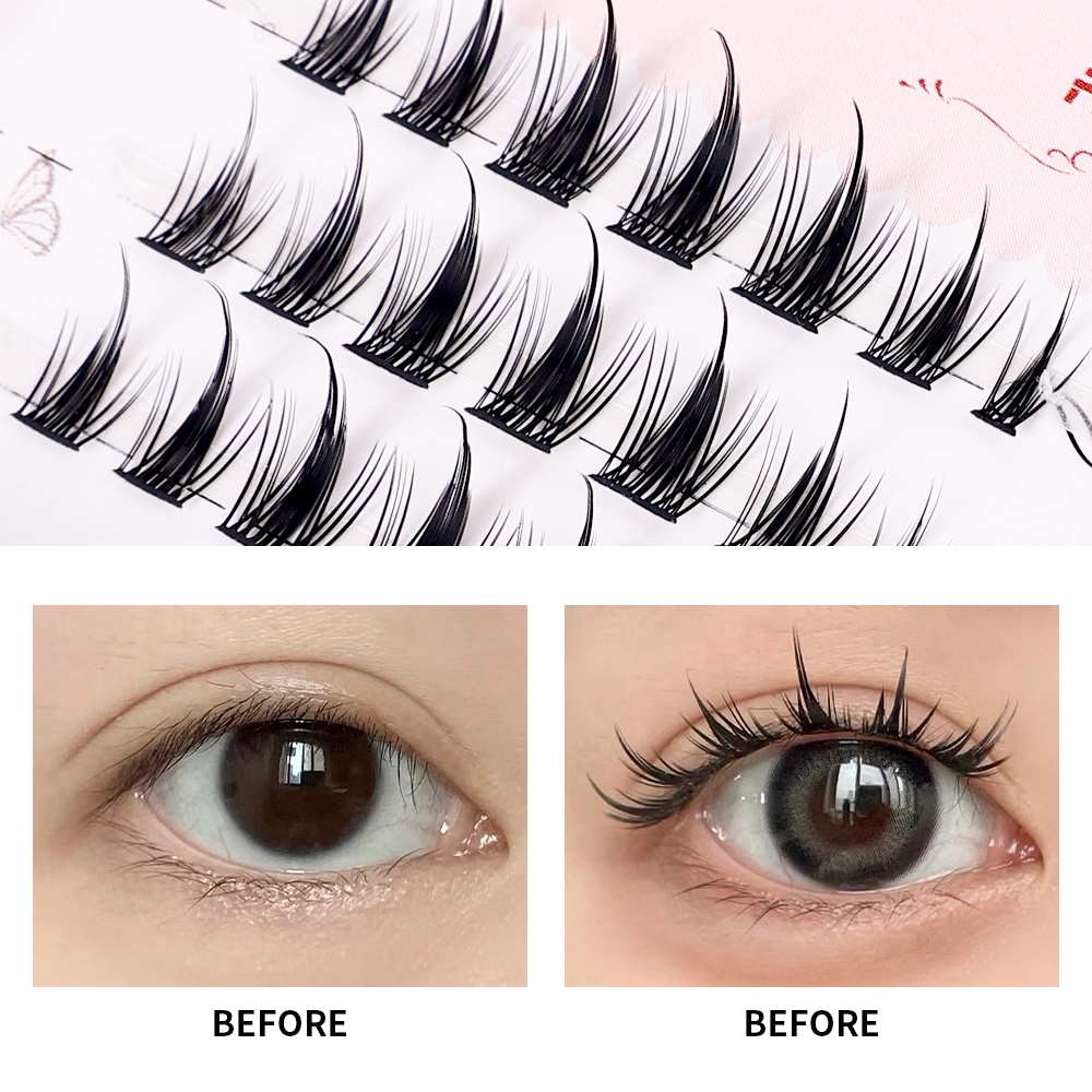 Cụm cá nhân little devil false eyelashes bundle diy cosplay makeup wispy manga lashes soft natural eyelash extension new yr