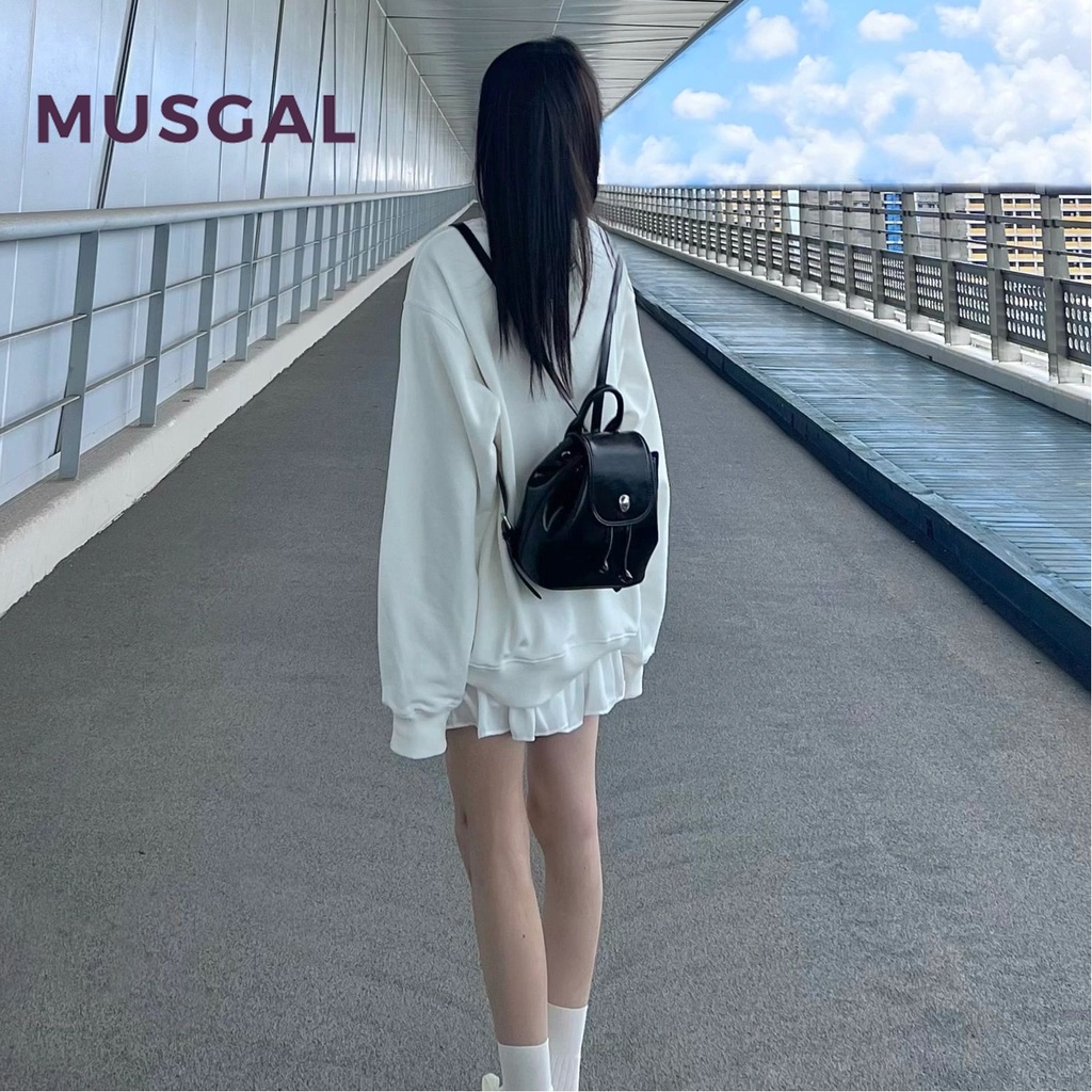 Musgal women 2023 thời trang mới giản dị áo dài tay gợi cảm in trên cùng
