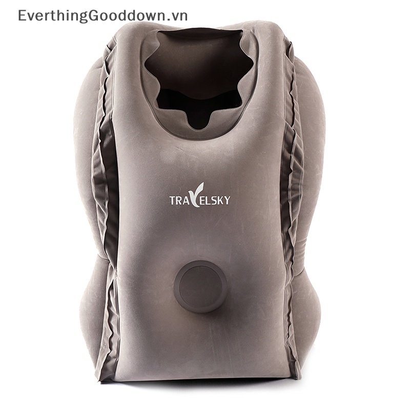 Everthinggooddown đệm hơi bơm hơi du lịch gối tựa đầu cằm hỗ trợ đệm cho máy bay văn phòng nghỉ ngơi cổ gối ngủ trưa vn