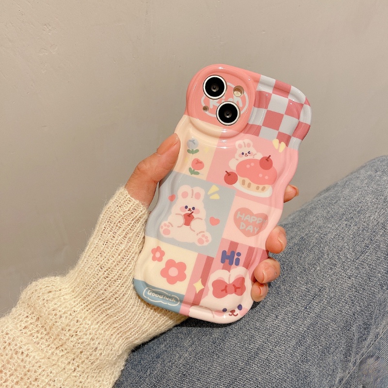Ốp lưng điện thoại iphone cute dessert bunny pink dành cho 7 7plus 8 8plus xs xr 11 12 13 14 pro plus promax cartoon girl