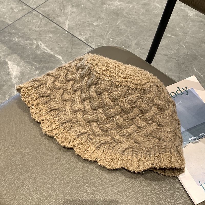 Mũ Bucket Dệt Kim Màu Sắc Tương Phản Phong Cách Hàn Quốc Thời Trang Thu Đông Cho Nữ