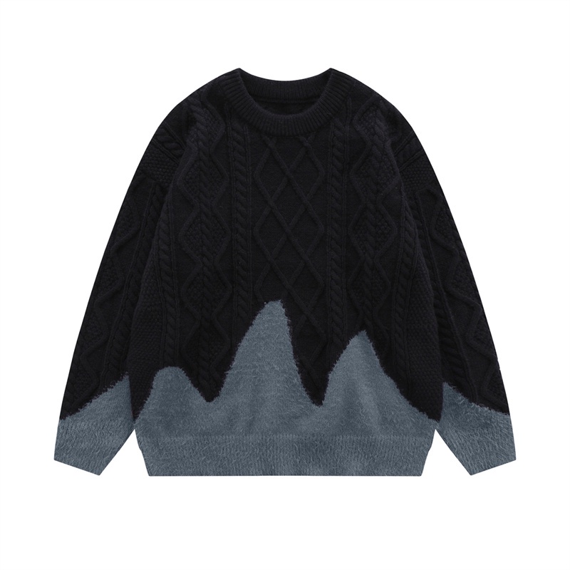 Áo len thời trang họa tiết hình núi và kẻ sọc dệt kim, siêu đẹp và linh hoạt cho cả nam và nữe556