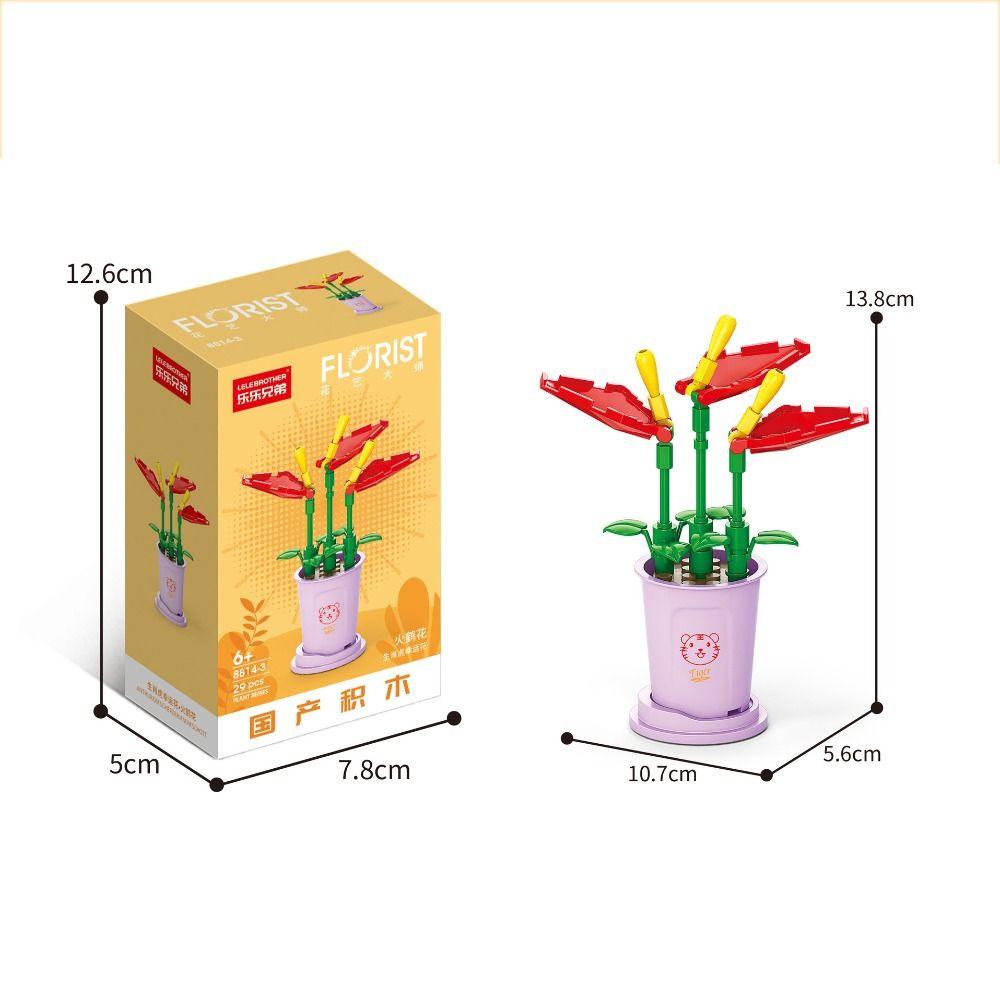 Khối lắp ráp MMULCK mô hình bó hoa bằng nhựa đáng yêu làm đồ chơi quà tặng trẻ em