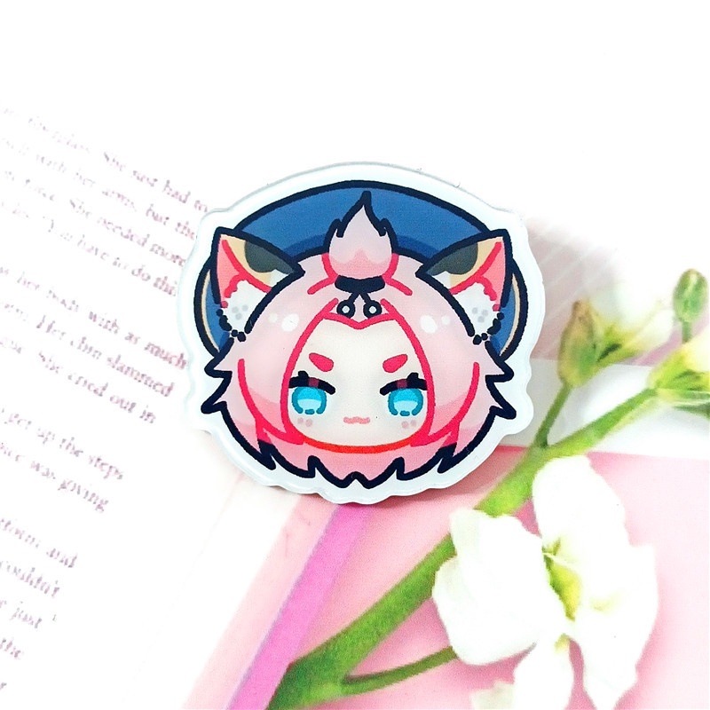 Trâm Cài Túi Học Sinh Bằng acrylic Phiên Bản q genshin Iqpact Hoạt Hình anime