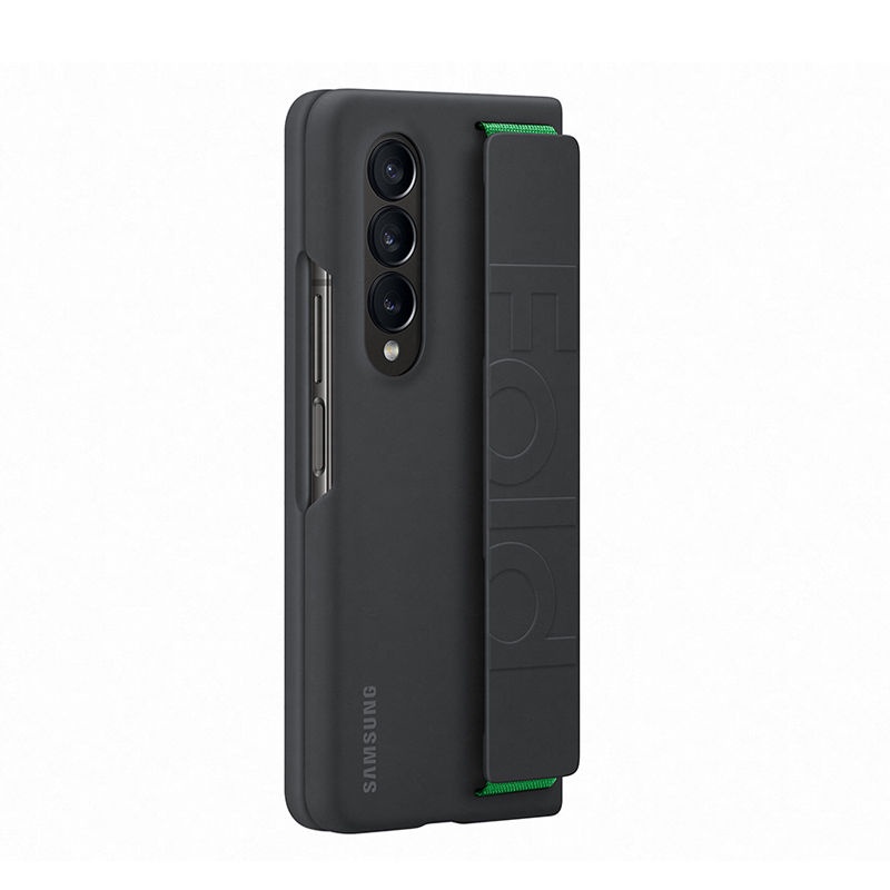 Silky touch liquid silicone grip case strap official original samsung galaxy z fold 4 fold4 wristband rubber band anti-fingerprint armor cover