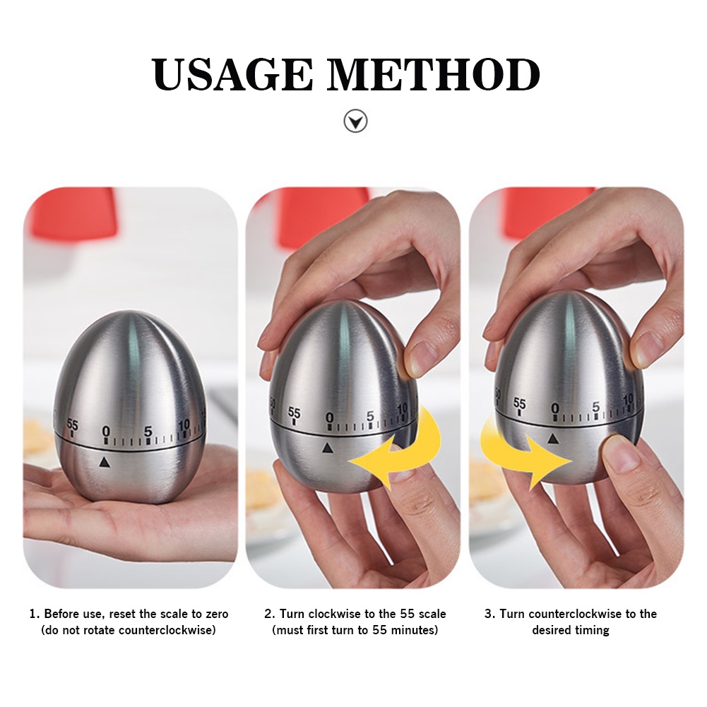 Hẹn giờ cơ học trứng / táo nhỏ với quy mô rõ ràng không cần pin đồng hồ báo thức để nấu nướng