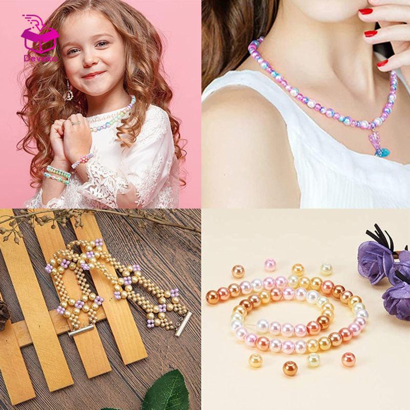 1065 cái hạt tròn nguồn cung cấp cườm phong cách trang trí hạt rời tự làm thủ công cho vòng tay dây chuyền trang trí mặt dây chuyền kẹp tóc