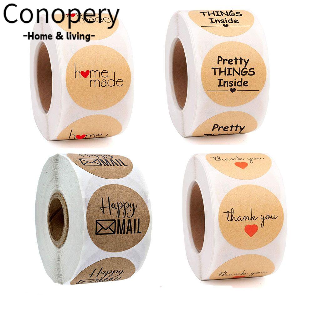 Conopery 500 cái nướng hướng dẫn sử dụng phong bì tình yêu retro 2,5 cm sổ lưu niệm giấy gói quà cảm ơn bạn sticker