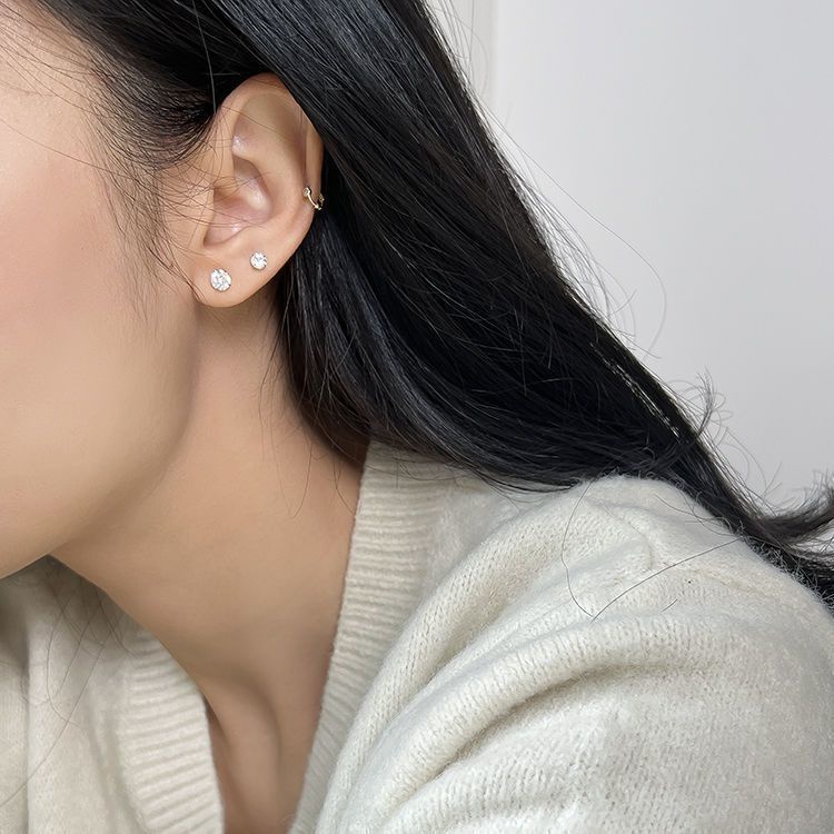 Bông Tai Mạ Bạc 925 Đính Đá Zircon Thời Trang