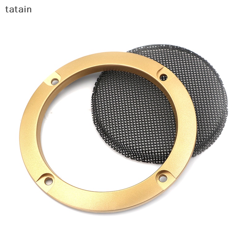 Tatain 3 "inch vỏ loa âm thanh trang trí vòng tròn lưới kim loại lưới tản nhiệt 2 chiếc vn