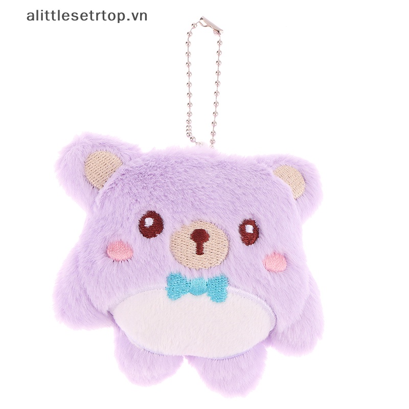 Alittlesetrtop gấu dễ thương đồ chơi sang trọng phim hoạt hình động vật mặt dây chuyền búp bê nhồi bông mềm móc khóa ba lô túi xe hơi vòng chìa khóa trang trí quà tặng trẻ em.
