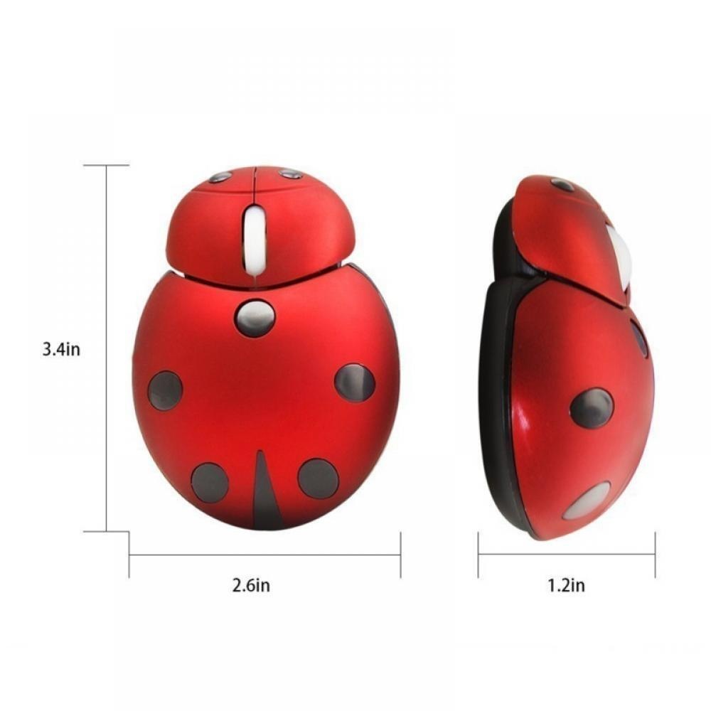 Chuột không dây 2.4g di động mini hoạt hình động vật bọ rùa hình dạng 3000dpi Chuột không dây di động với bộ thu usb cho pc mac máy tính xách tay máy tính xách tay