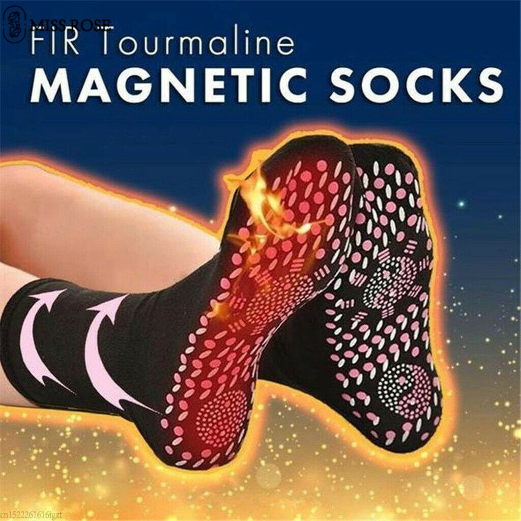 Hoa Hậu Hoa Hồng Unisex Stokin Tự Sưởi Ấm Chăm Sóc Sức Khỏe Tất Tourmaline Trị Liệu Từ Tính Thoải Mái Thoáng Khí Massage Sock