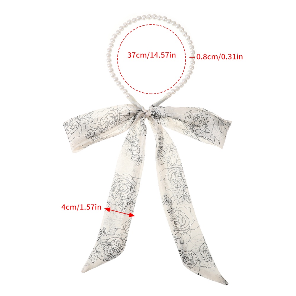 Dây cài tóc CHLINS ruy băng đính ngọc trai xinh xắn cho nữ