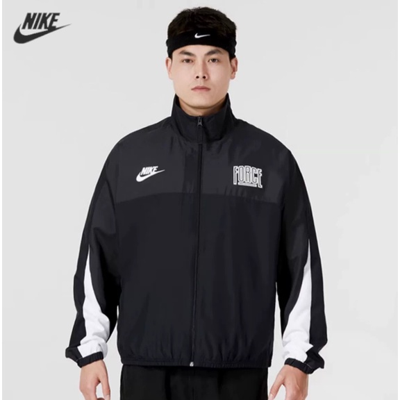 Cổ phiếu sẵn sàng 100% nike nam đứng-up cổ áo đích thực áo khoác thể thao thông thường đa năng dệt áo khoác lưới chống gió fb6981-010
