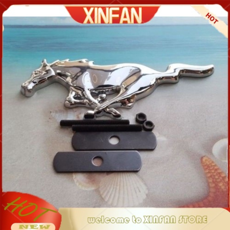 Xinfan 6 "mustang grille biểu tượng chrome metal horse mustang gt huy hiệu lưới tản nhiệt phía trước