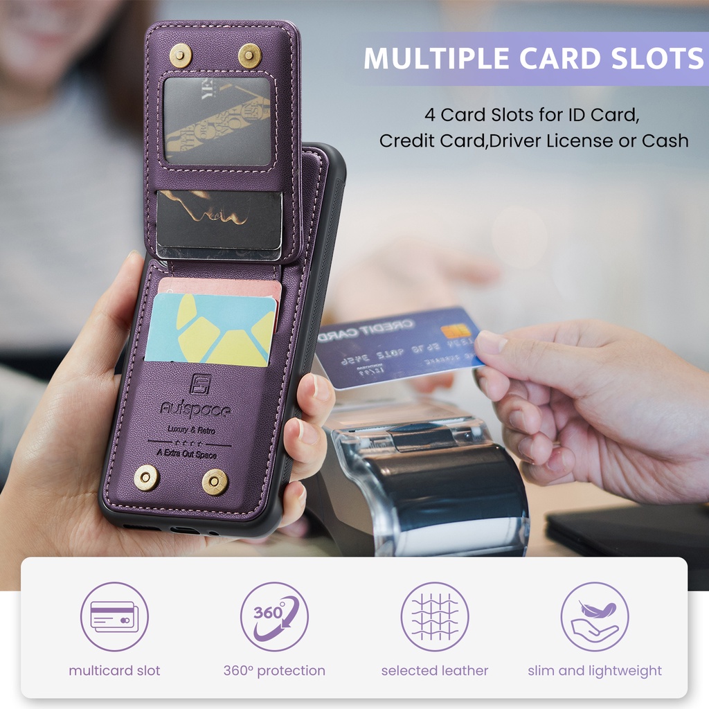 Bao da RFID cho Samsung a14 a24 a34 a54 a13 a53 a73 ví da bao da giá đỡ khe cắm thẻ