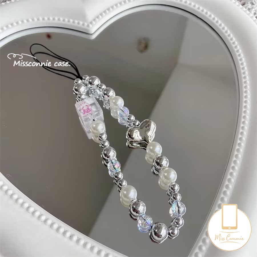 Phim hoạt hình dễ thương vòng tay thỏ ins hàn quốc tình yêu trái tim dây đeo tay chuỗi đa năng dây đeo điện thoại phụ kiện móc khóa đính cườm chuỗi dây buộc ngọc trai sang trọng