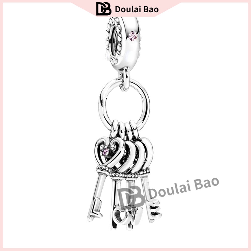 Pandora pink series diy sweet beaded bracelet bracelet bracelet ring hạt ngày lễ tình nhân món quà tình yêu