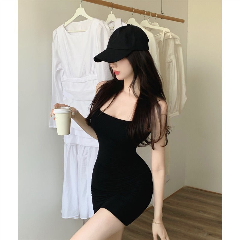 DUNEA Phụ Nữ sexy Màu Rắn Bó Sát Đầm Trơn