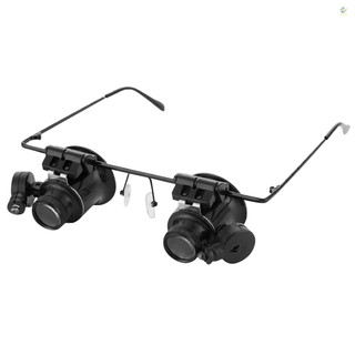 3elife 20x magnifying glasses head loupe with led light head-mounted magnifier binocular loupe for hands-free repairing clock watch dụng cụ điện tử