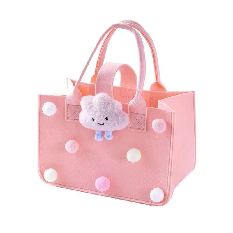 Phim hoạt hình phim hoạt hình túi nỉ one-year-old túi xách lưu niệm cho bé hàng tháng túi lưu niệm diy felt gift bag bán buôn